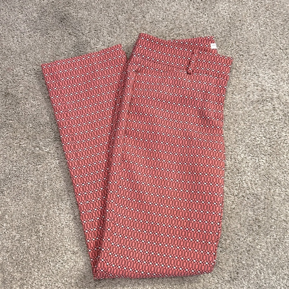 Pink printed dress pants